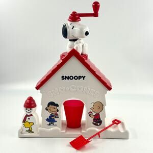 The Original SNOOPY Sno-Cone Machine Peanuts New & Improved Snow Maker EX COND